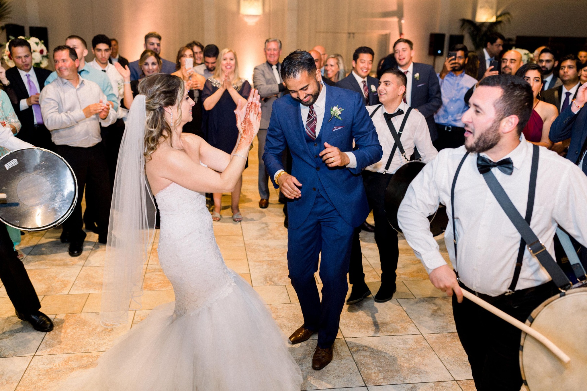 Wedding celebration and dancing reception